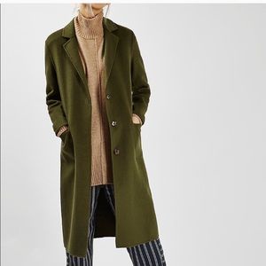 Topshop butted seam wool blend duster
